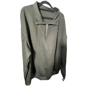 OQQ Sweatshirt Black Size XL, Zippered Collar EUC